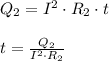Q_2=I^2\cdot R_2\cdot t \\\\ t=\frac{Q_2}{I^2 \cdot R_2}