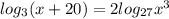 log_3(x+20)=2log_{27}x^3