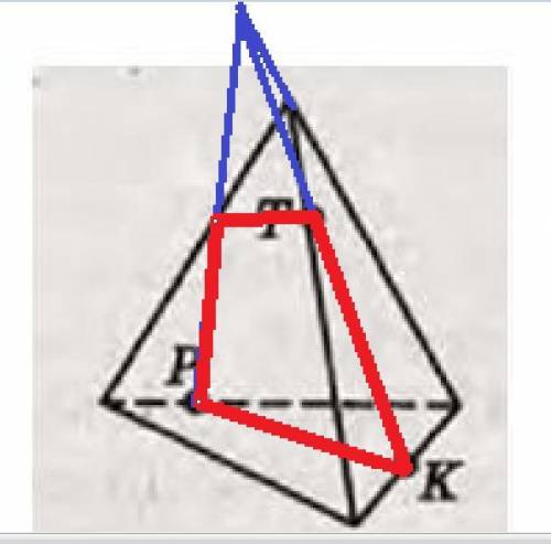 Постройте сечение пирамиды через три заданные точки.