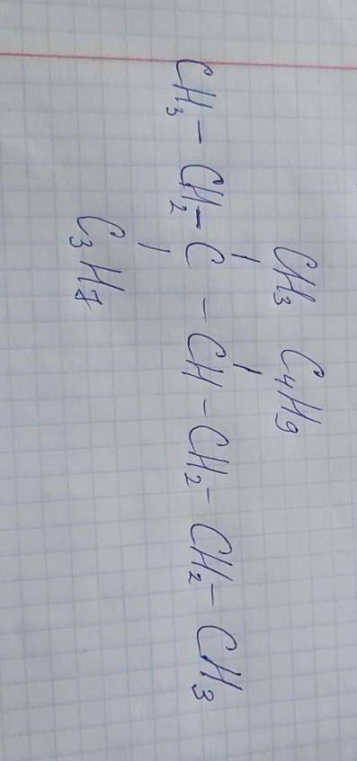 Составить формулу: 3 метил - 3 пропил - 4 бутил - гептан