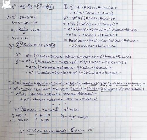 Линейные неоднородные уравнения второго порядка с постоянными коэффициентами. Найти общее решение. y