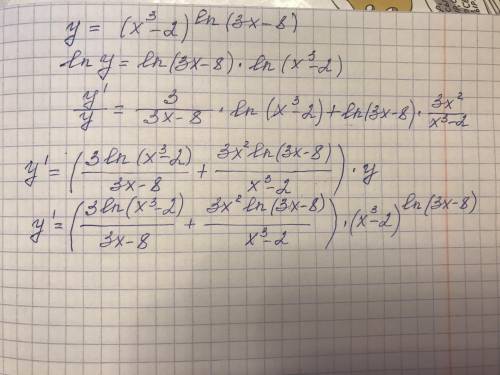 Найти производную сложнопоказательной функции методом логарифмического дифференцирования ​