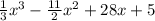 \frac{1}{3} x^{3} -\frac{11}{2} x^{2} +28x+5