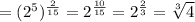 =(2^{5})^{\frac{2}{15}} =2^{\frac{10}{15}}=2^{\frac{2}{3}}=\sqrt[3]{4}