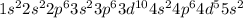 1 {s}^{2} 2 {s}^{2} 2 {p}^{6} 3 {s}^{2} 3 {p}^{6} 3 {d}^{10} 4 {s}^{2} 4 {p}^{6} 4 {d}^{5} 5 {s}^{2}