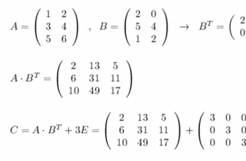 Найти матрицу С^-1,обратную матрице С=AB^T+3E