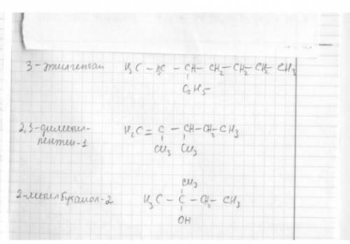 Составить сокращенную структурную формулу следующих веществ: 1) 3,3 диметилпенталь-1