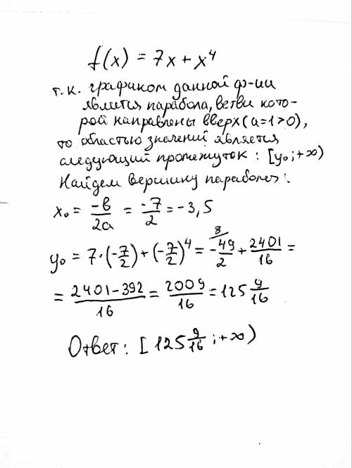 Знайти область визначення функції f(x)=7x+x^4​