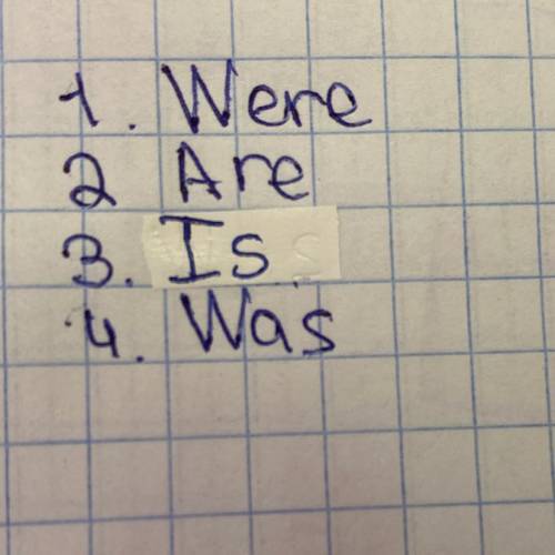 Read the table, Then fill in:is,are,was,were.
