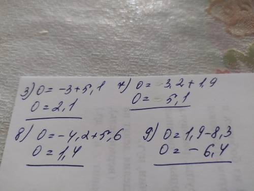 400. Заполните рамочки числами так, чтобы получилось верное равен- ство: 3) 0+(-5,1) = -3; 7) -3,2 +