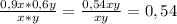 \frac{0,9x*0,6y}{x*y} = \frac{0,54xy}{xy}=0,54