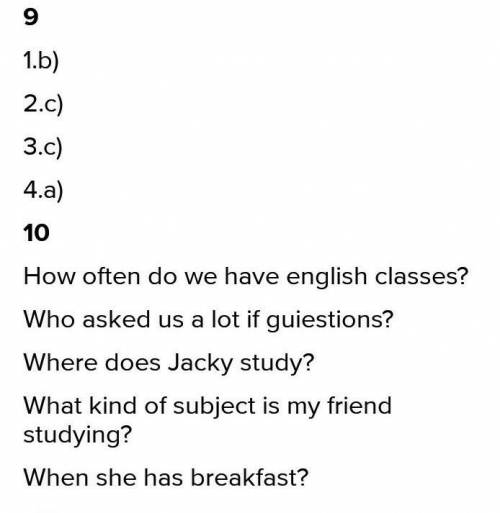 Решить 9 и 10, выбрать ответ и полностью записать предложения