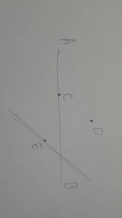 1. Начертите прямую АВ норметьте точки а) точку С, лежащую на лучеВА:6) точку , не лежащую на прямой