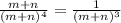 \frac{m+n}{(m+n)^{4}} =\frac{1}{(m+n)^{3}}