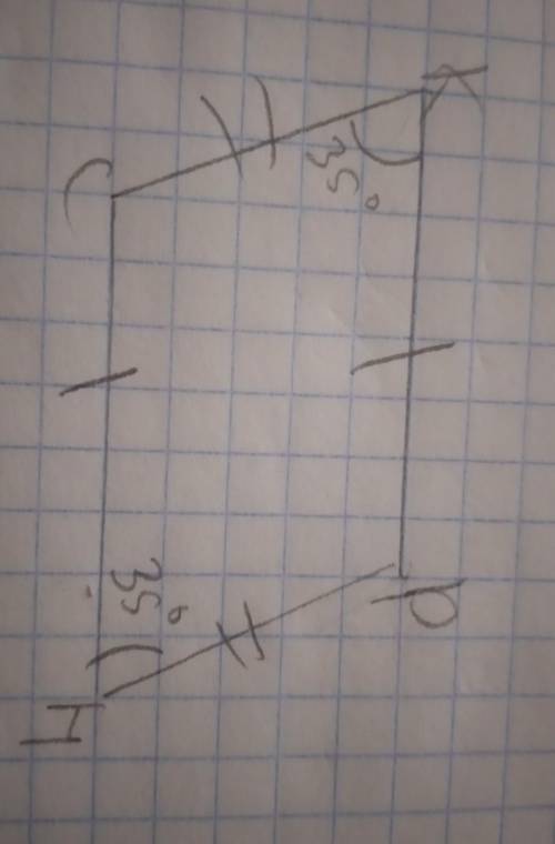 у параллелограмма КСНР угол Н равен 35°, найдите углы K, C, P, объясните ответ ​