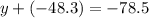 y + ( - 48.3) = - 78 .5