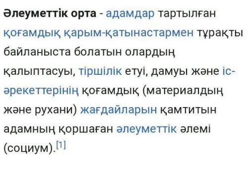 (с) алеуметтік ортаны қалай түсінесіз?​