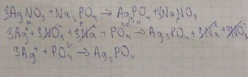Составьте уравнения реакций взаимодействия AgNo3 (в.р) и Na3PO4 (в.р) a) молекулярное уравнение b) п