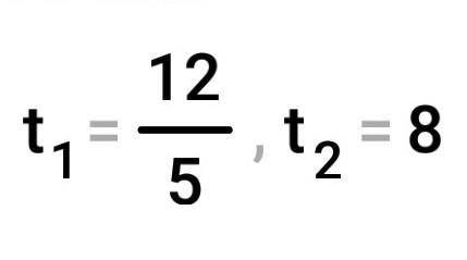 12(t – 8) + 5t(8 – t) = 0 теңдеуінің түбірлерін тауып, бос орындарды толтыр. ​