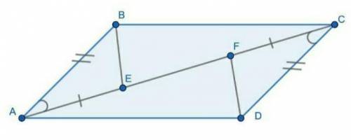 На диагонали АС параллелограмма ABCD обозначили точки Е и К так, что AE = СК. Доказать, что BE = DK​