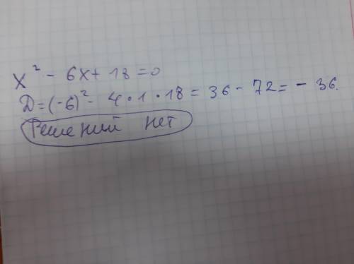Решить уравнение x^2-6x+18=0