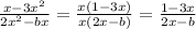 \frac{x - 3 {x}^{2} }{2 {x}^{2} - bx} = \frac{x(1 - 3x)}{x(2x - b)} = \frac{1 - 3x}{2x - b} \\