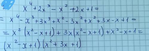 X4 + 2x3 – x2 + 2x + 1;2​