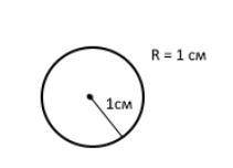Накресли коло, радіус якого дорівнює 1 см.​