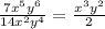 \frac{7 {x}^{5} {y}^{6} }{14 {x}^{2} {y}^{4} } = \frac{ {x}^{3} {y}^{2} }{ {2}^{} }