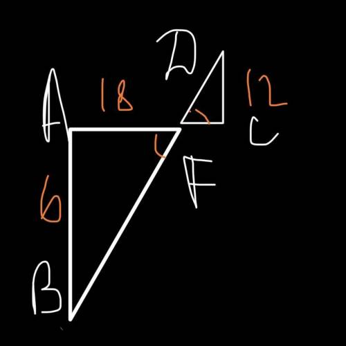 ❤ Прямоугольные треугольники ABF (угол A=90°) и CDF (угол C=90°) подобны. Известно, что AF=18см., AB
