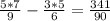 \frac{5*7}{9} -\frac{3*5}{6} =\frac{341}{90}