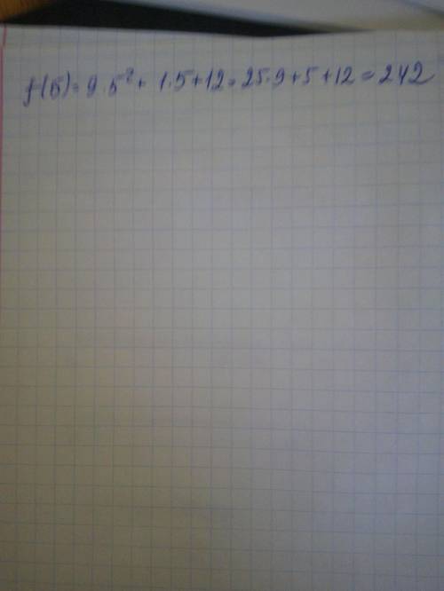 Дана функция f(x)=9x2+1x+12 Вычисли f(5)