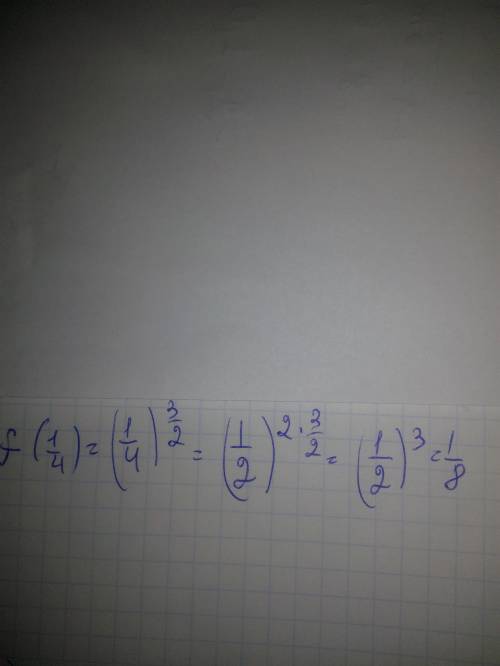 Відомо, що f(r)=r^3/2. Обчисли f(1/4).