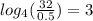 log_{4}( \frac{32}{0.5} ) = 3