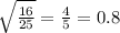 \sqrt{ \frac{16}{25} } = \frac{4}{5} = 0.8