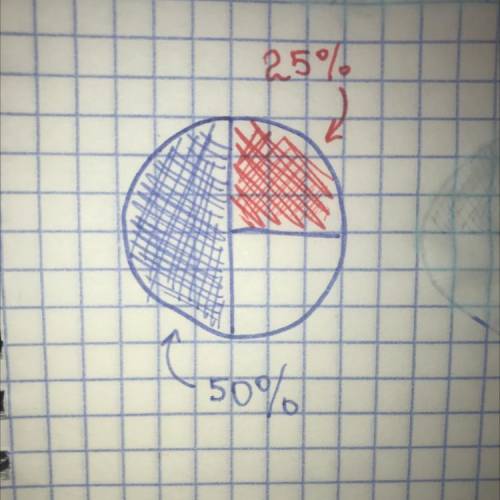 построить круговую диаграмму по следующим данным 50% и 25%