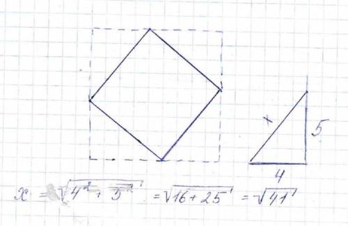На клетчатой бумаге нарисуйте квадрат так, чтобы все его вершины лежали в узлах сетки, а площадь рав