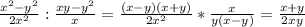\frac{x^{2}-y^{2}}{2x^{2}}:\frac{xy - y^{2}}{x} = \frac{(x-y)(x+y)}{2x^{2}} * \frac{x}{y(x-y)}=\frac{x+y}{2xy}