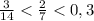 \frac{3}{14} < \frac{2}{7}