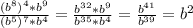 \frac{(b^8)^4 * b^9}{(b^5)^7 * b^4} = \frac{b^{32} * b^9}{b^{35} * b^4} =\frac{b^{41} }{b^{39} } = b^2