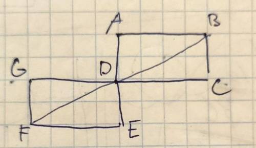 Постройте фигуру симметричную прямоугольнику ABCD относительно вершине D прямой ВD