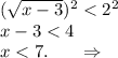 (\sqrt{x-3})^2