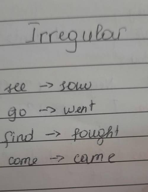 Irregular verbsМожно фотку письменного вида неправильноых глаголов ?​