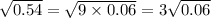 \sqrt{0.54} = \sqrt{9 \times 0.06} = 3 \sqrt{0.06}