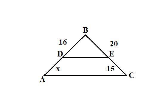 в ΔАВС проведен отрезок DЕ, параллельный стороне АС, с концами на сторонах АВ и ВС соответственно. н