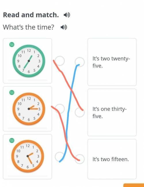 Read and match.What’s the time? ​