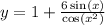 y = 1 + \frac{6 \sin(x) }{ \cos( {x}^{2} ) }