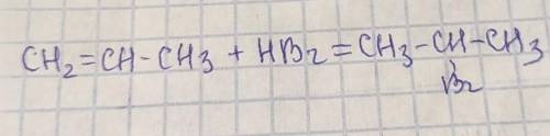 Определите продукт реакции пропена с HBr: a) 1-бромпропен b) 2-бромпропан c) 2-бром 2-метилпропан ​