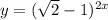 y = ( \sqrt{2} - 1) ^{2x}