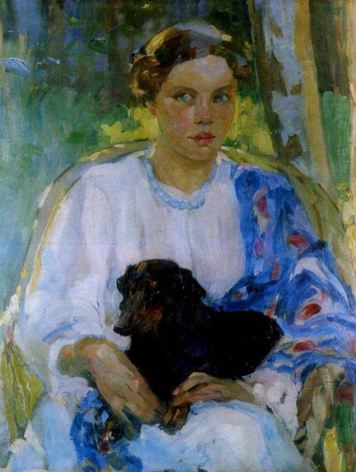 Авто-портрет Олександра Мурашко дівчинка з собакою ів
